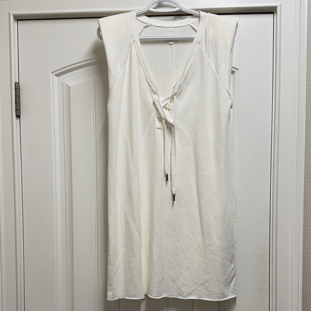 Sundays Cream Midi Dress with Tie Detail